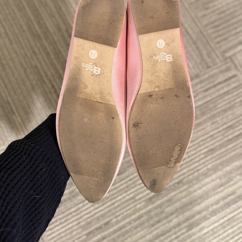 BC Footwear Georgette Pink Satin Ballet Flats - Picture 6 of 8